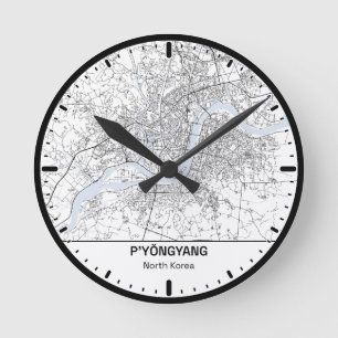 Pyongyang Clock City Line Art
