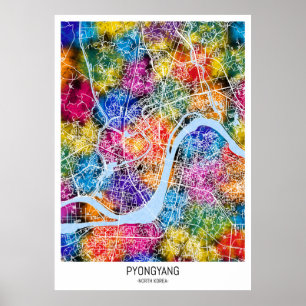 Pyongyang North Korea City Map Poster