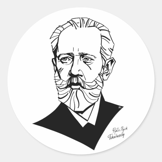 Pyotr Tchaikovsky Classic Round Sticker (Front)