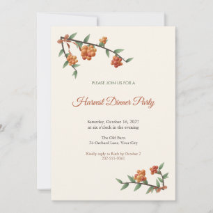 Pyracantha Harvest Dinner Party Invitation