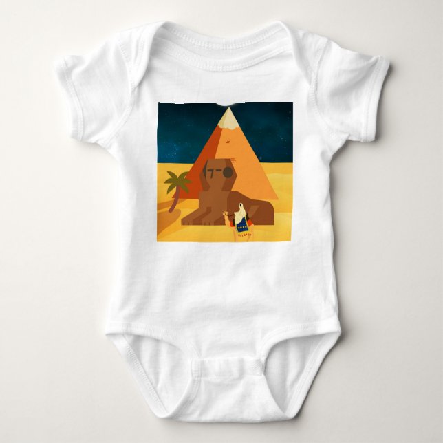 Pyramid at night baby bodysuit (Front)