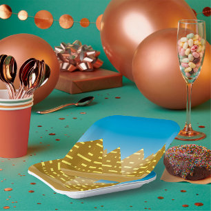 Pyramid City Paper Plate