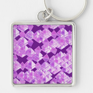 Pyramid crystals, purple key ring