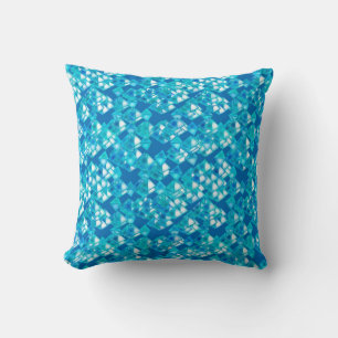 Pyramid crystals, turquoise and blue cushion