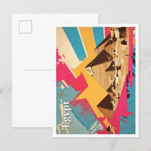 Pyramid Egypt Pop Art Travel Illustration Postcard