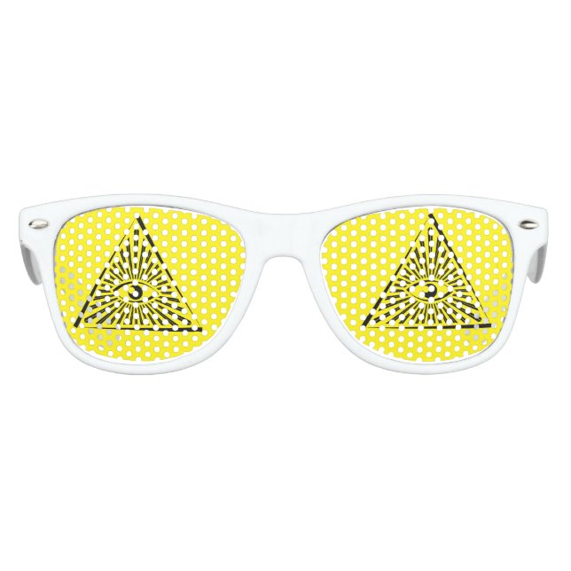 PYRAMID ILLUMINATI EYES. ENIGMATIC EYES. KIDS SUNGLASSES (Front)