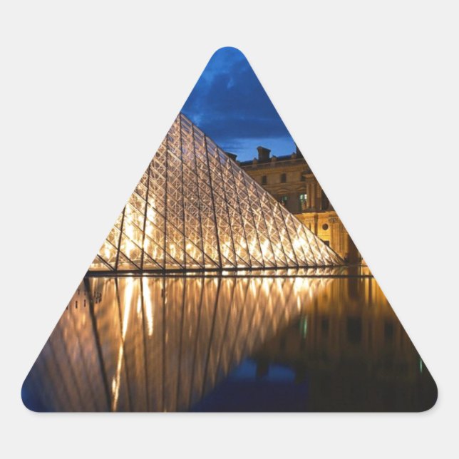 Pyramid in Louvre Museum,Paris,France Triangle Sticker (Front)