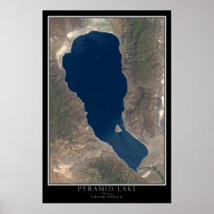 Pyramid Lake Nevada Satellite Poster Map