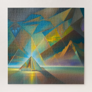 Pyramid Landscape Geometric Abstract Design  Jigsaw Puzzle