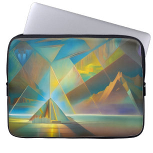 Pyramid Landscape Geometric Abstract Design  Laptop Sleeve