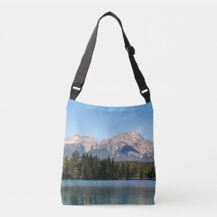 Pyramid Mountain Reflections on Calm Jasper Lake Crossbody Bag