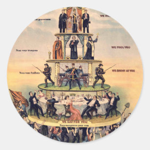 Pyramid Of Capitalist System Classic Round Sticker