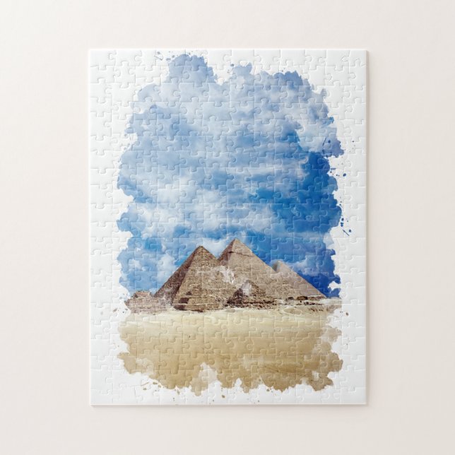 Pyramid of Giza Egypt Watercolor Art  Jigsaw Puzzle (Vertical)