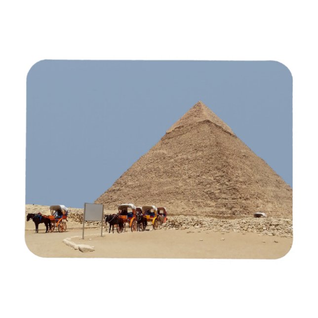 Pyramid of Khafre and a string of chariots  Postca Magnet (Horizontal)