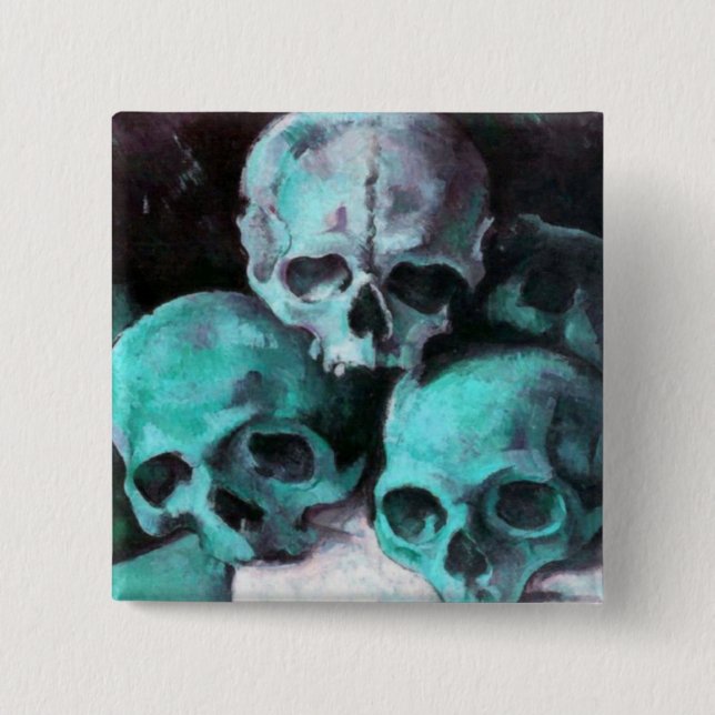 Pyramid of Skulls After Cezanne 15 Cm Square Badge (Front)