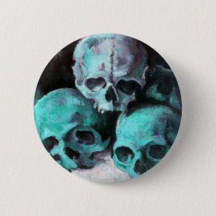 Pyramid of Skulls After Cezanne 6 Cm Round Badge