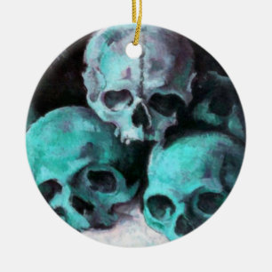 Pyramid of Skulls After Cezanne Ceramic Ornament