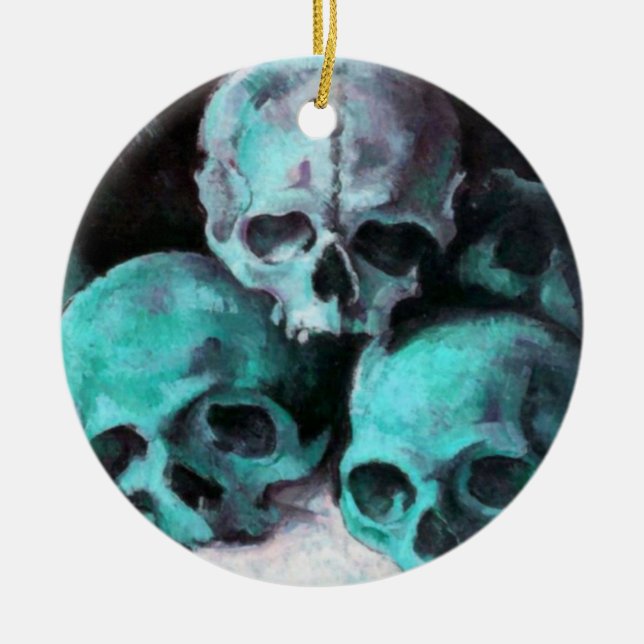 Pyramid of Skulls After Cezanne Ceramic Ornament (Front)