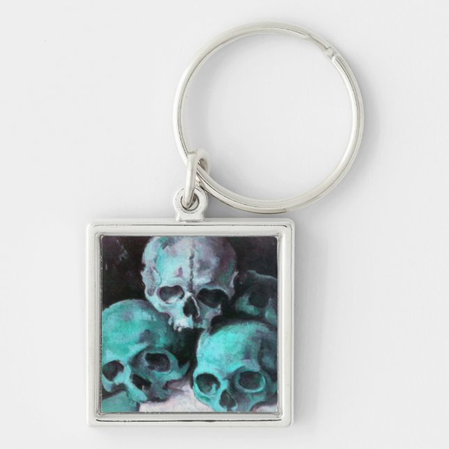 Pyramid of Skulls After Cezanne Key Ring (Front)