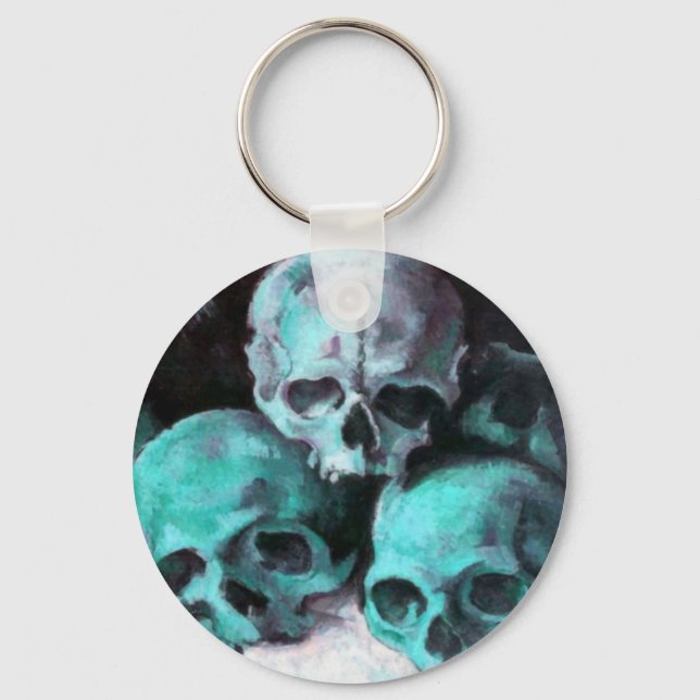 Pyramid of Skulls After Cezanne Key Ring (Front)