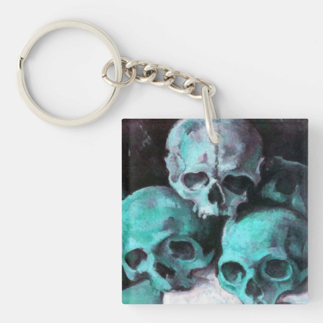 Pyramid of Skulls After Cezanne Key Ring (Front)