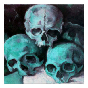 Pyramid of Skulls After Cezanne Poster