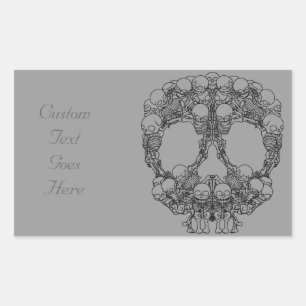 Pyramid of Skulls - Mini Skeletons Rectangular Sticker