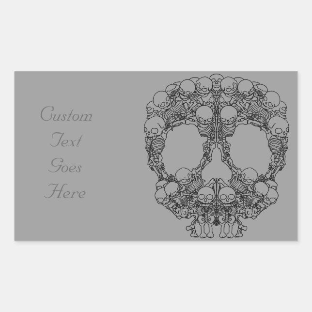 Pyramid of Skulls - Mini Skeletons Rectangular Sticker (Front)