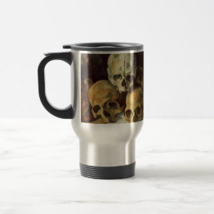 Pyramid of Skulls Vintage Halloween Travel Mug