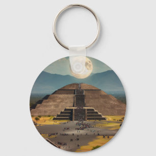 Pyramid of the Moon, Teotihuacan, Mexico Travel Key Ring