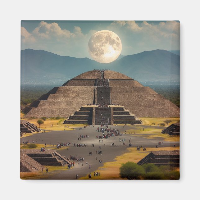 Pyramid of the Moon, Teotihuacan, Mexico Travel Magnet (Front)