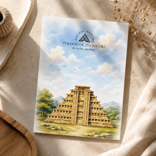 Pyramid of the Niches in El Tajín, Maxico Travel Holiday Postcard