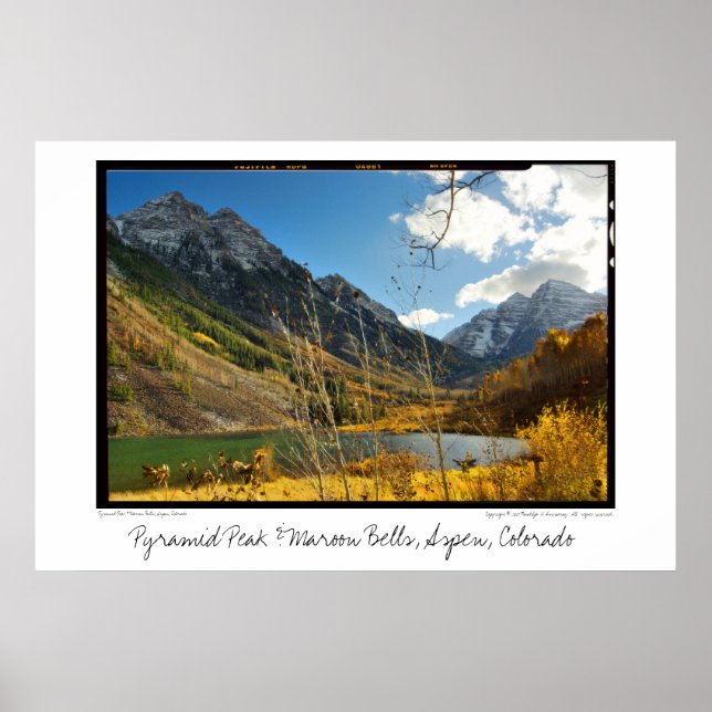 Pyramid Peak & Maroon Bells, Aspen, Colorado Poster (Front)