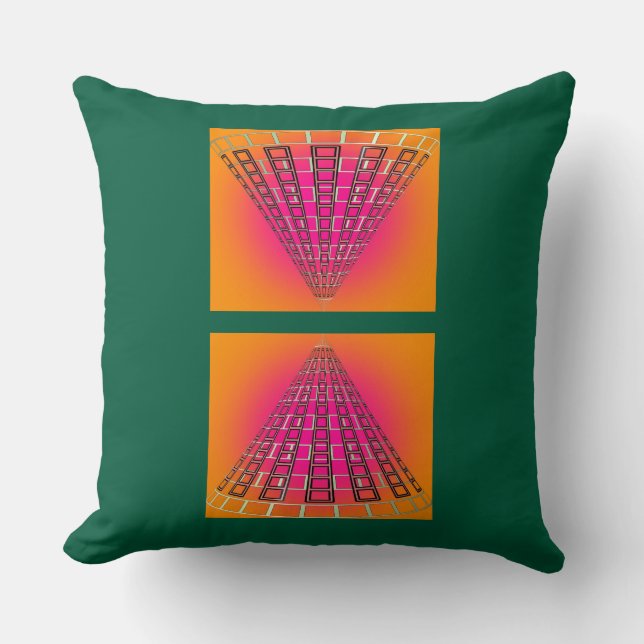 Pyramid Points Green  Cushion (Front)