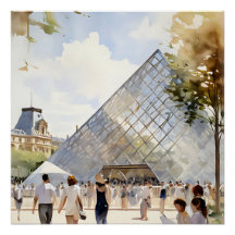 Pyramid Poster of the Louvre Musée Parisienne