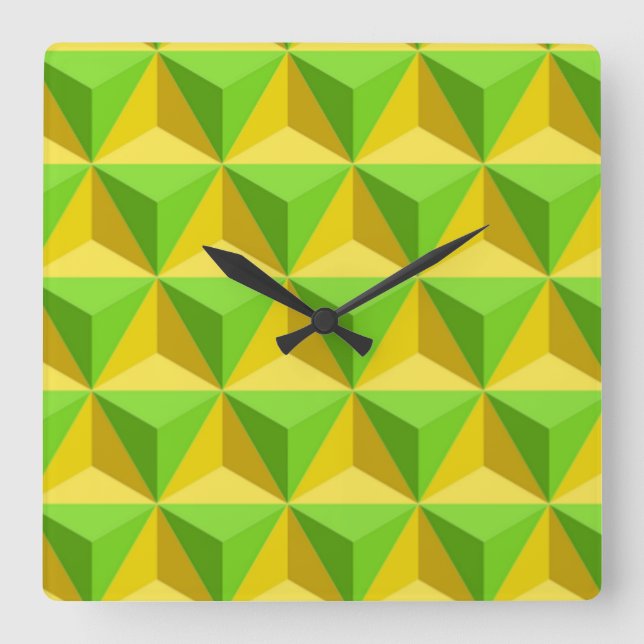 PYRAMID TRIANGLE PATTERN SQUARE WALL CLOCK (Front)