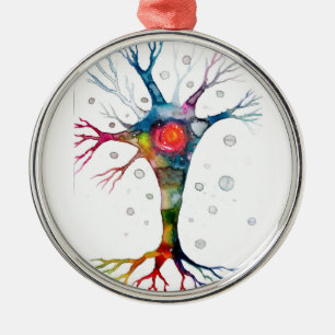 Pyramidal neuron in the neocortex metal ornament