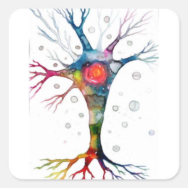 Pyramidal neuron in the neocortex square sticker (Front)