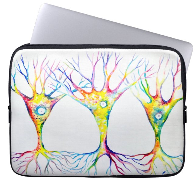 Pyramidal neurons trio laptop sleeve (Front)