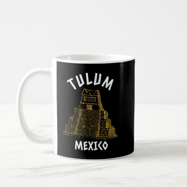 Pyramids and Mayan Ruins Tulum Mexico Vacation  Coffee Mug (Left)