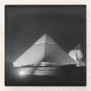 pyramids and sphinx glass coaster