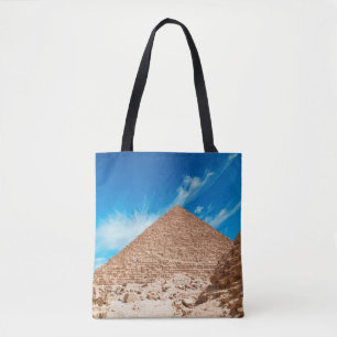 Pyramids in giza ancient, antiquities, archeology, tote bag