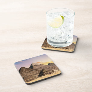 pyramids of giza Ancient Egypt Desert landscape Coaster