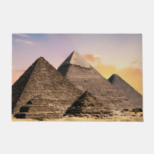 pyramids of giza Ancient Egypt Desert landscape Doormat