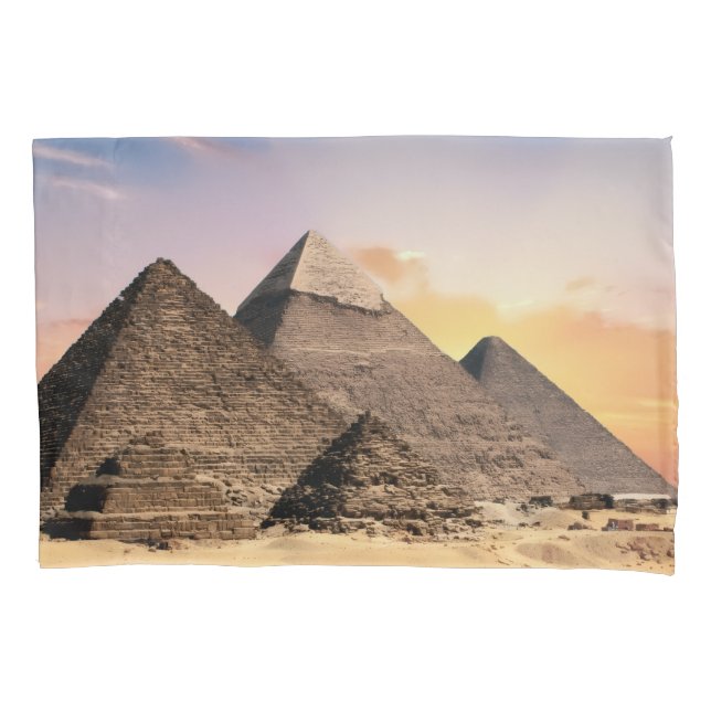 pyramids of giza Ancient Egypt Desert landscape Pillowcase (Front)