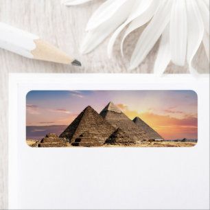 pyramids of giza Ancient Egypt Desert landscape Return Address Label