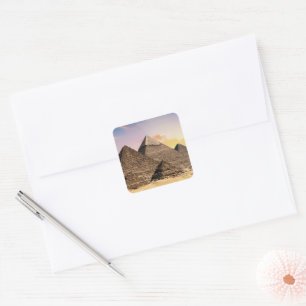 pyramids of giza Ancient Egypt Desert landscape Square Sticker