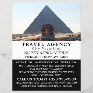 Pyramids Of Giza, Cairo, Egypt, Travel Agency Flyer