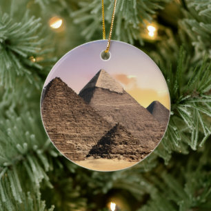Pyramids Of Giza Travel Egypt Photo Ceramic Ornament