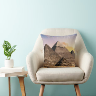 Pyramids Of Giza Travel Egypt Photo Cushion